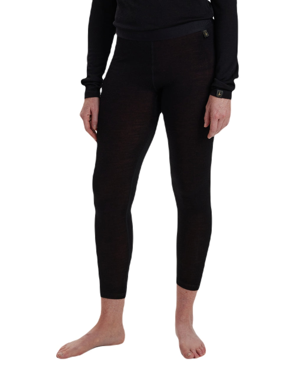 Black Oak coloured Deerhunter Lady Quinn Merino Leggings on white background #colour_black-oak