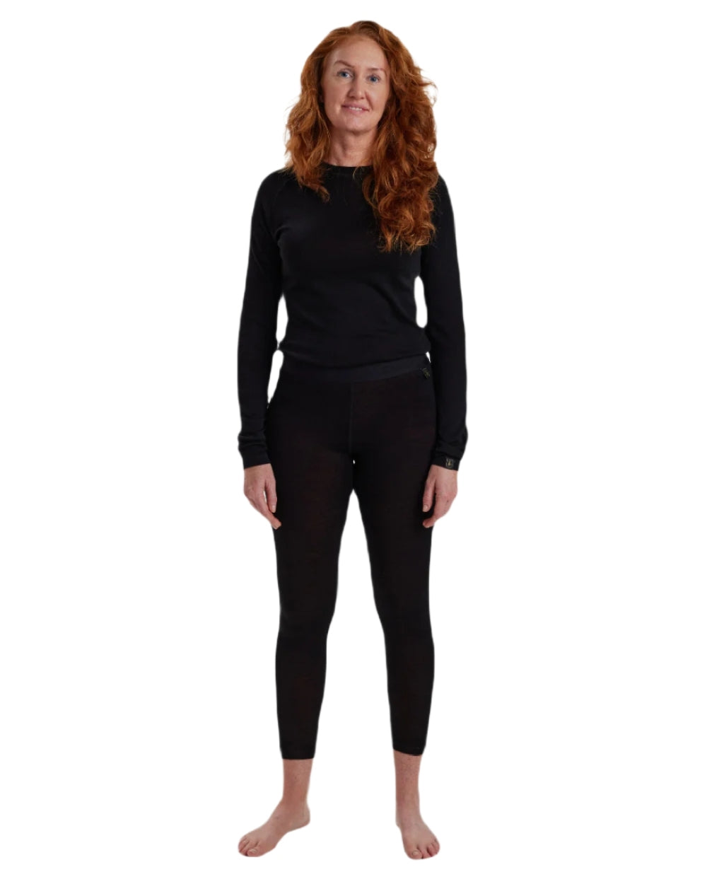 Black Oak coloured Deerhunter Lady Quinn Merino Leggings on white background #colour_black-oak