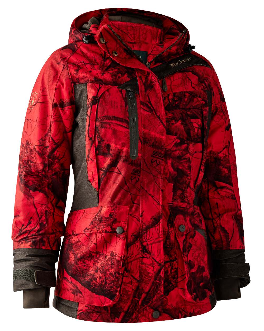 Realtree Edge Red coloured Deerhunter Lady Raven Arctic Jacket on white background #colour_realtree-edge-red