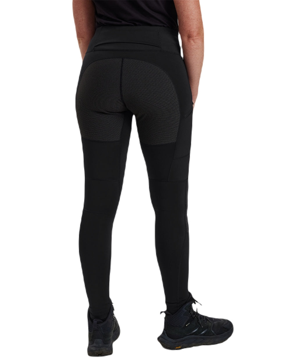 Black coloured Deerhunter Lady Reinforced Tights on white background #colour_black