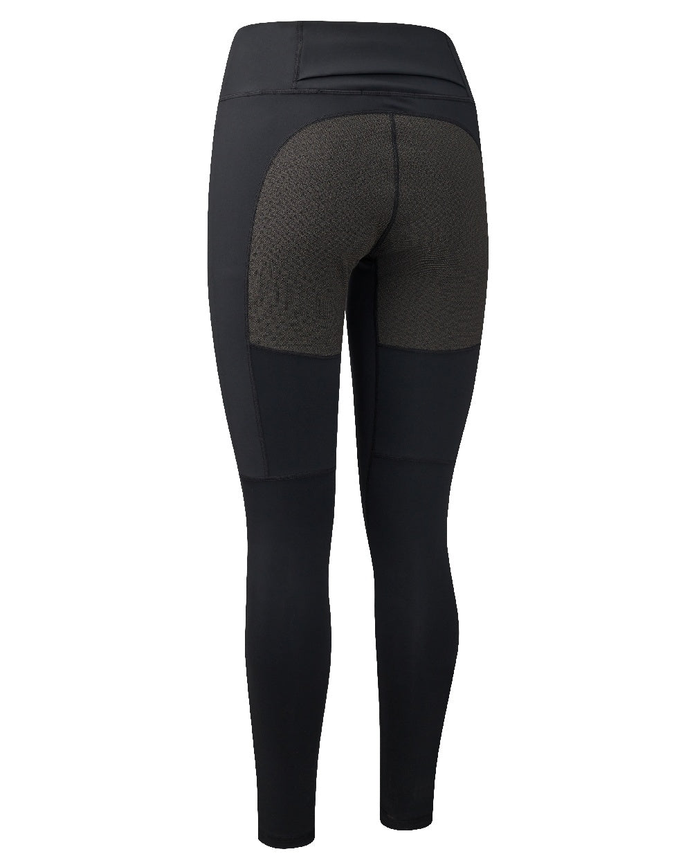 Black coloured Deerhunter Lady Reinforced Tights on white background #colour_black