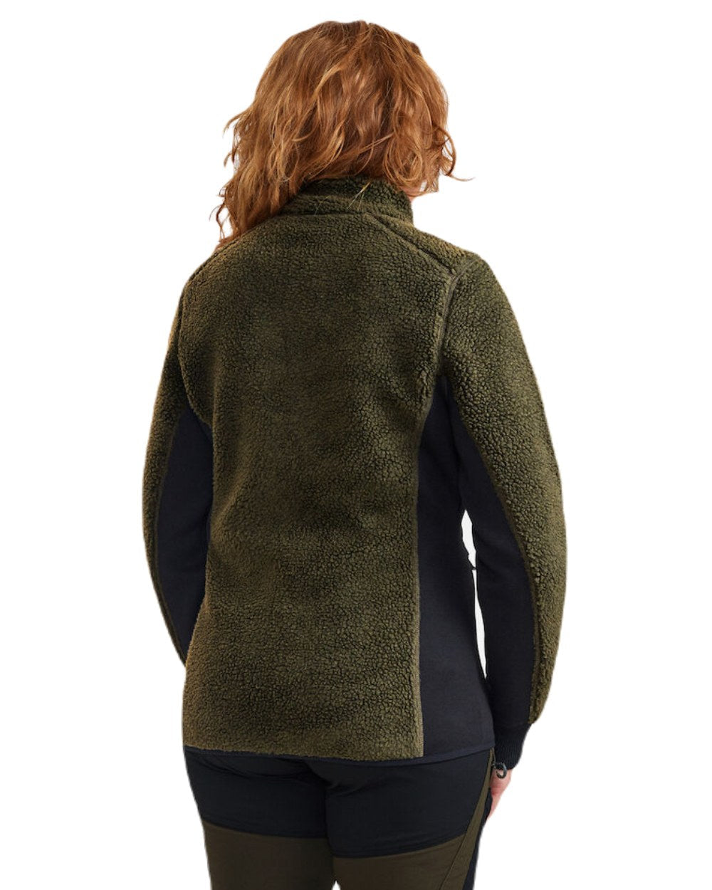 Adventure Green Coloured Deerhunter Lady Roja Fiber Pile Jacket On A White Background #colour_adventure-green