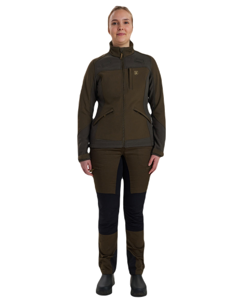 Fallen Leaf coloured Deerhunter Lady Roja Softshell Jacket on white background #colour_fallen-leaf