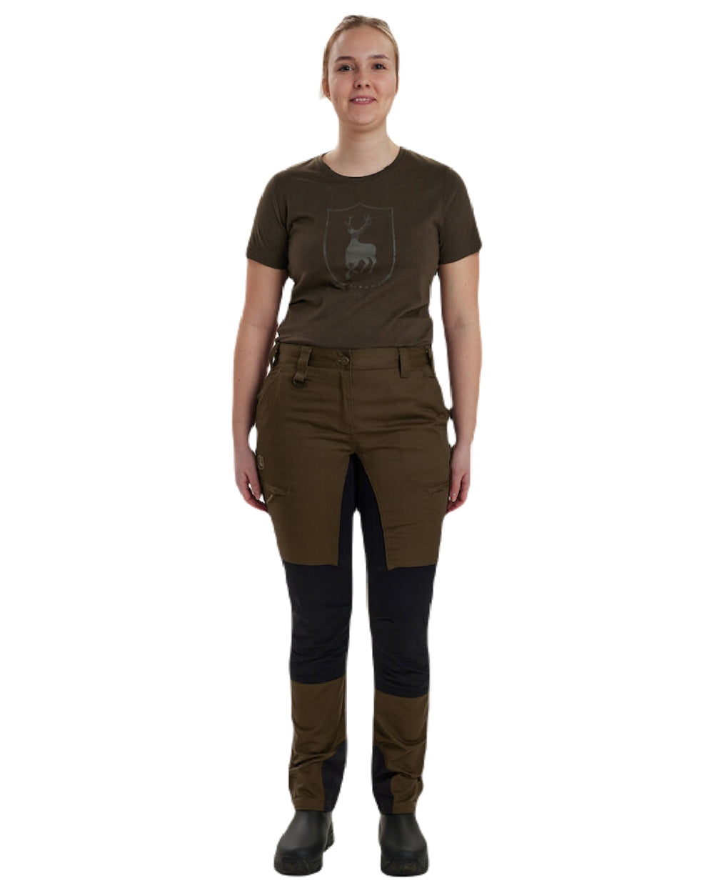 Fallen Leaf coloured Deerhunter Lady Roja Trousers on white background #colour_fallen-leaf