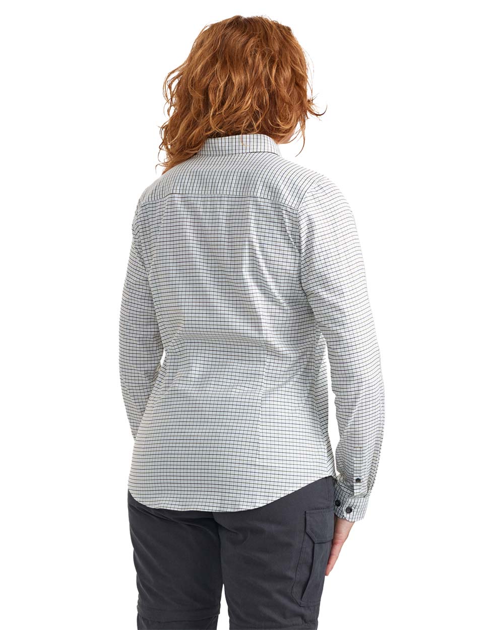 Green Check coloured Deerhunter Lady Sara Shirt on white background #colour_green-check
