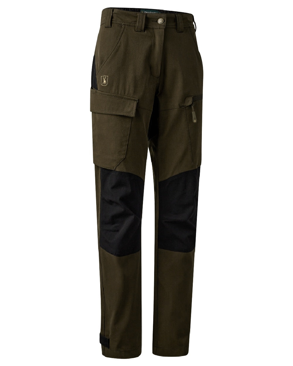 Fallen Leaf Black coloured Deerhunter Lady Sarek Full Stretch Trousers on white background #colour_fallen-leaf-black
