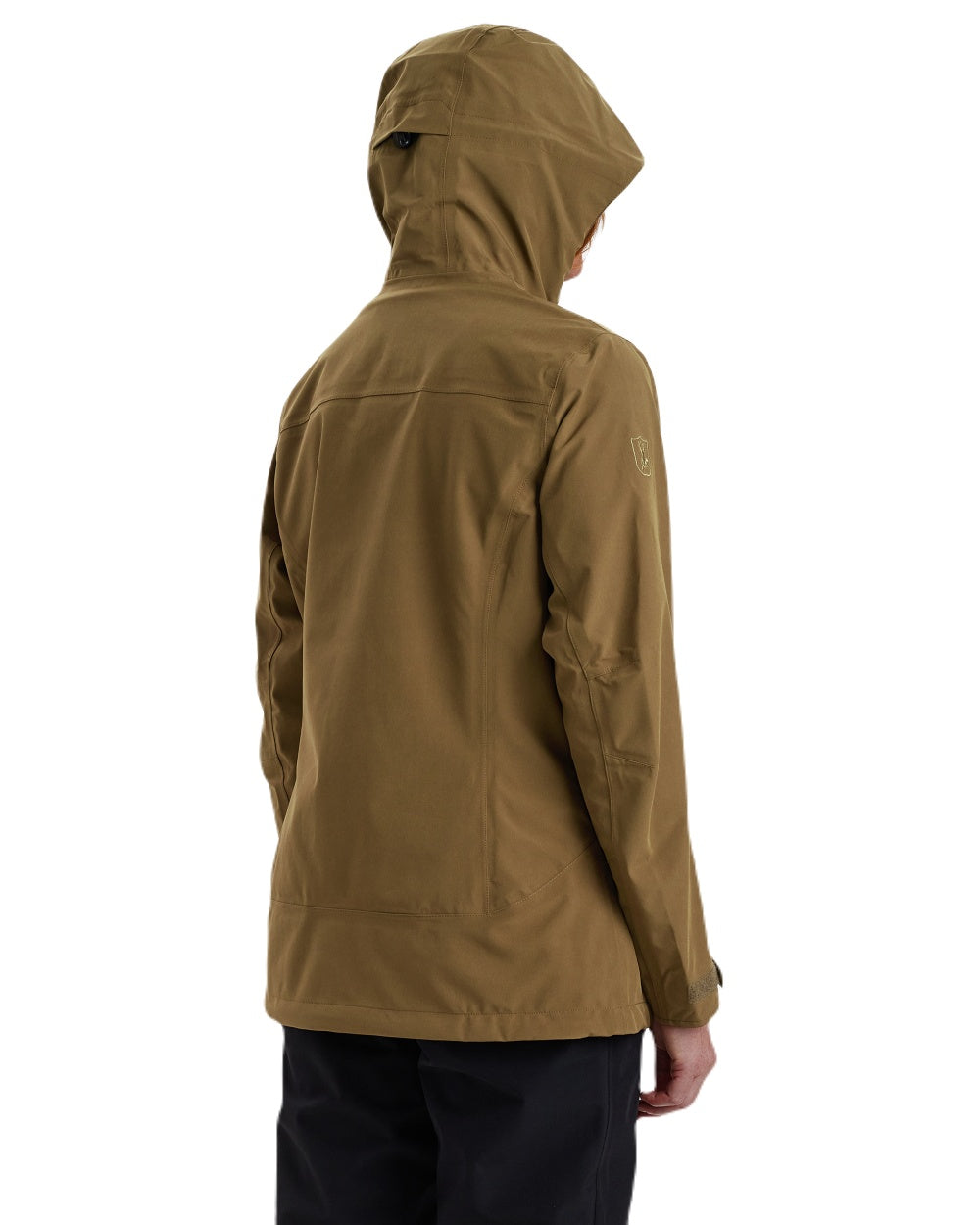 Butternut coloured Deerhunter Lady Sarek Shell Jacket with Hood on white background #colour_butternut