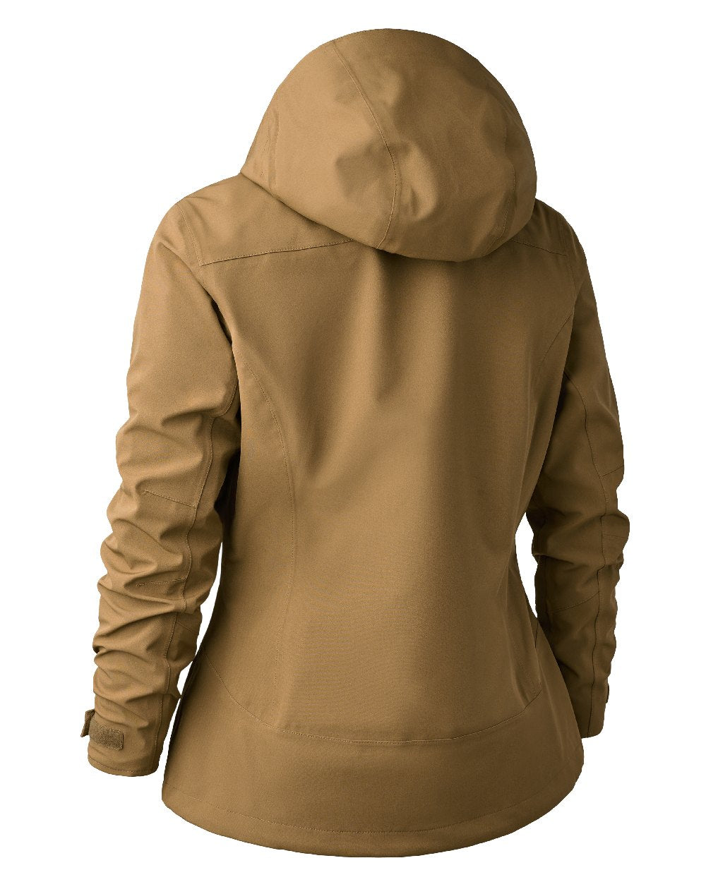 Butternut coloured Deerhunter Lady Sarek Shell Jacket with Hood on white background #colour_butternut