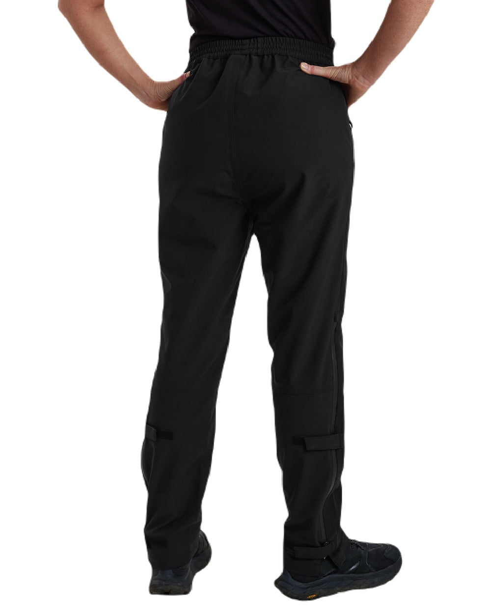 Black coloured Deerhunter Lady Sarek Shell Trousers on white background #colour_black