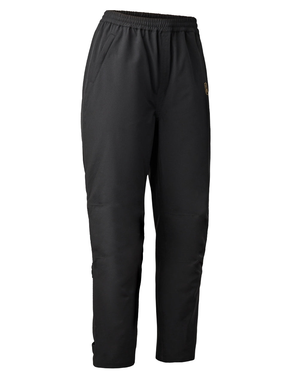 Black coloured Deerhunter Lady Sarek Shell Trousers on white background #colour_black