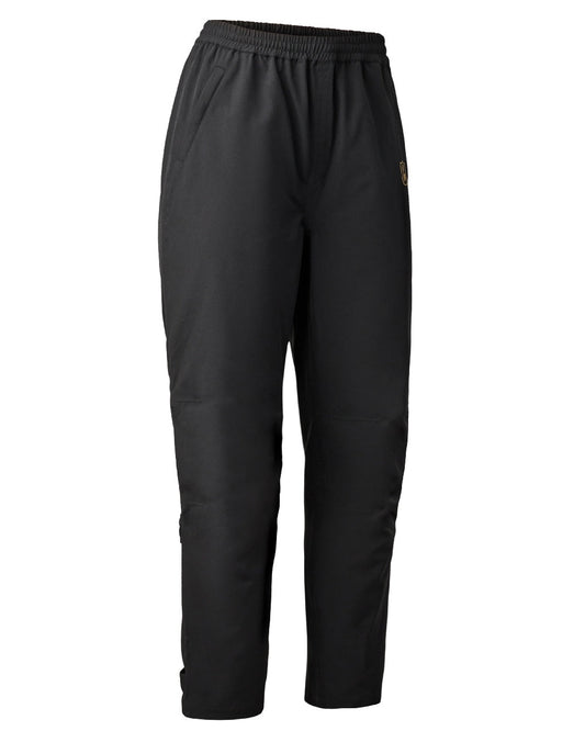 Black coloured Deerhunter Lady Sarek Shell Trousers on white background #colour_black