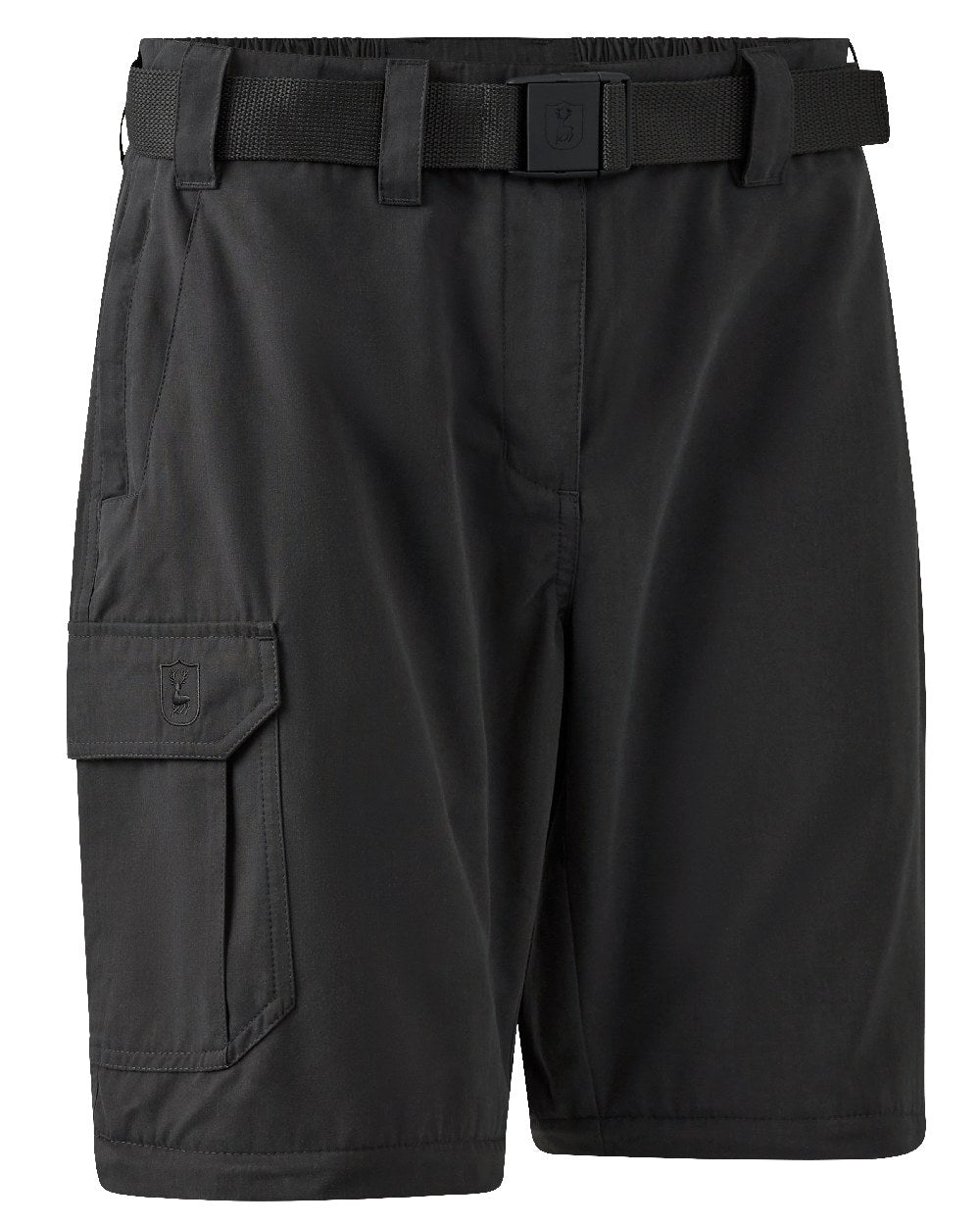 Black Ink coloured Deerhunter Lady Slogen Zip-Off Trousers on white background #colour_black-ink