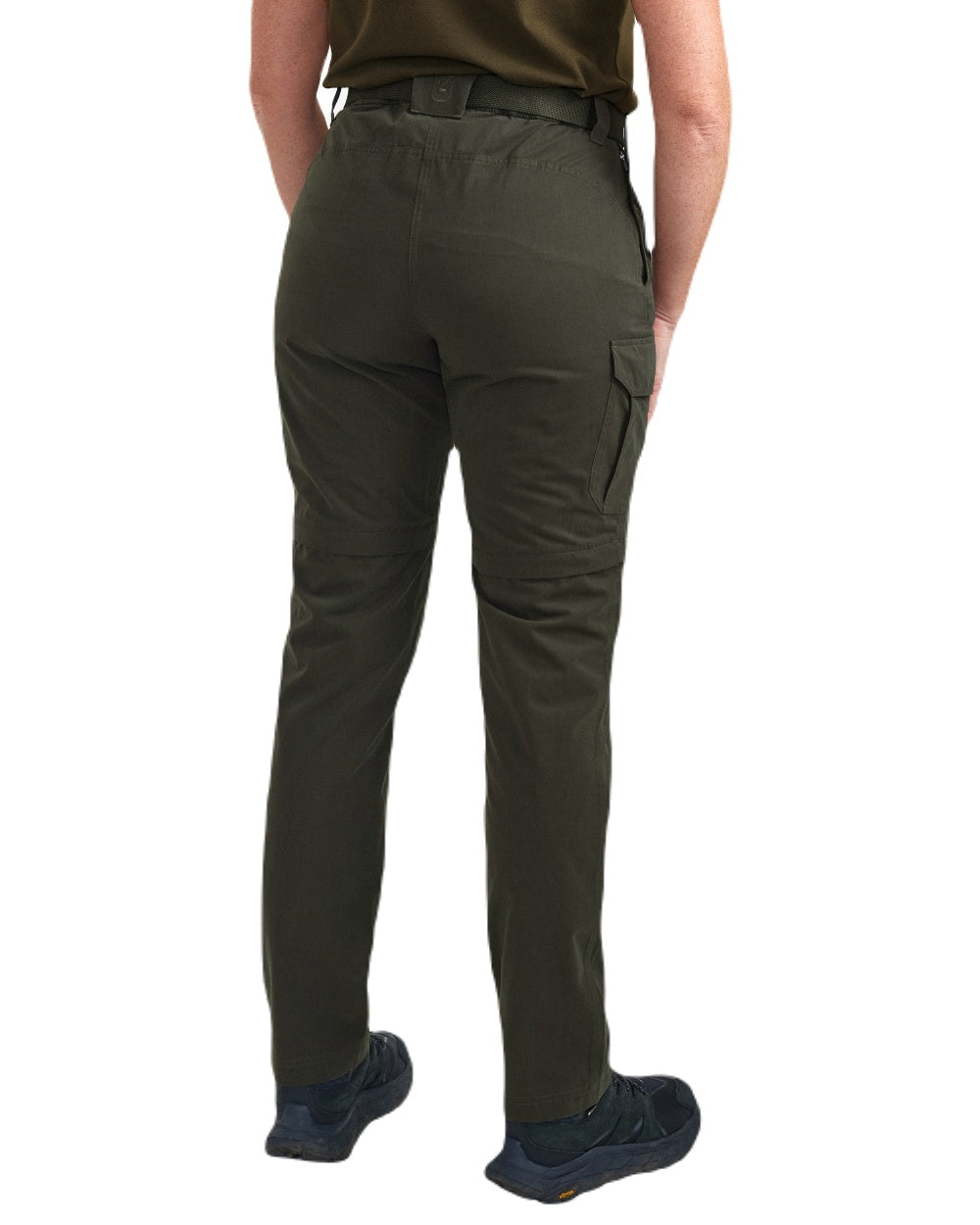 Timber coloured Deerhunter Lady Slogen Zip-Off Trousers on white background #colour_timber