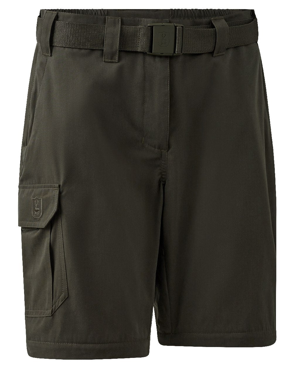 Timber coloured Deerhunter Lady Slogen Zip-Off Trousers on white background #colour_timber