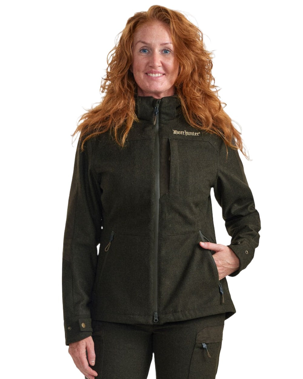 Loden Wood coloured Deerhunter Lady Tatra Active Jacket on white background #colour_loden-wood