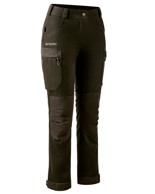 Loden Wood Deerhunter Lady Tatra Trousers on white background #colour_loden-wood