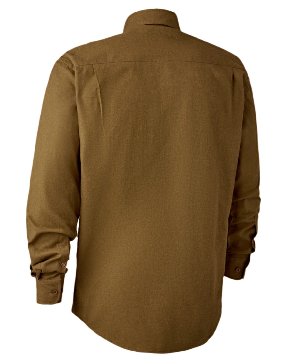 Ocher Brown coloured Deerhunter Liam Cotton Shirt on white background #colour_ocher-brown