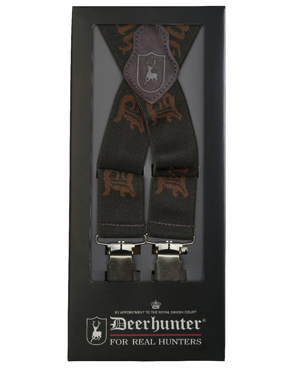 Art Green coloured Deerhunter Logo Braces with Clips on white background #colour_art-green