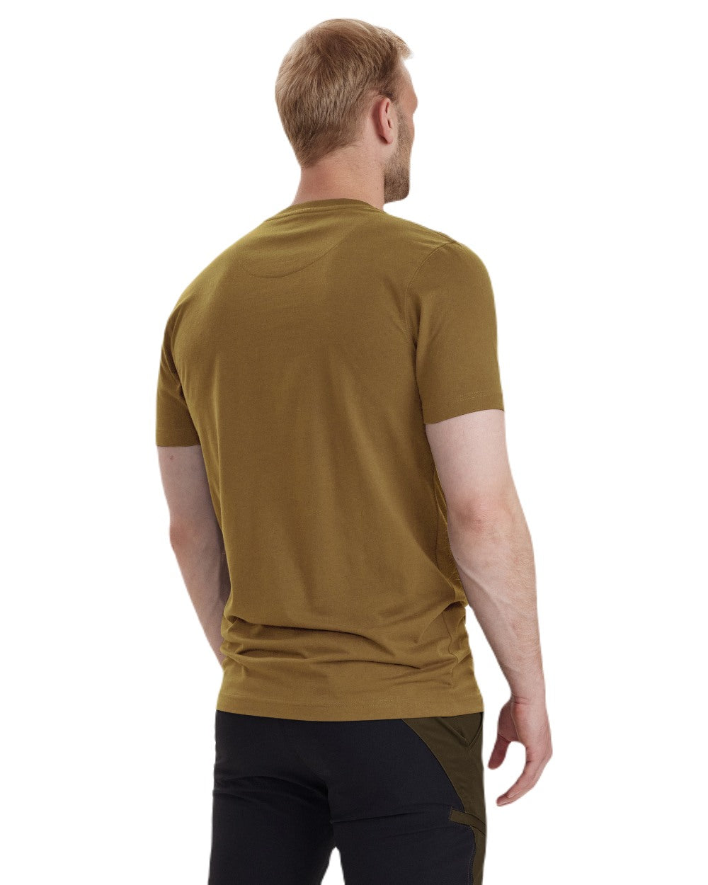 Butternut coloured Deerhunter Logo T-Shirt on white background #colour_butternut