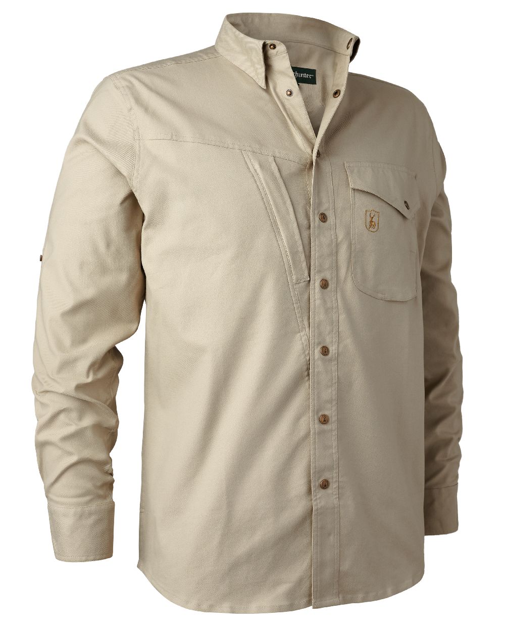 Beige coloured Deerhunter Matobo Shirt on white background #colour_beige