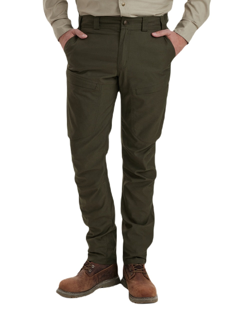Forest coloured Deerhunter Matobo Trousers on white background #colour_forest-green