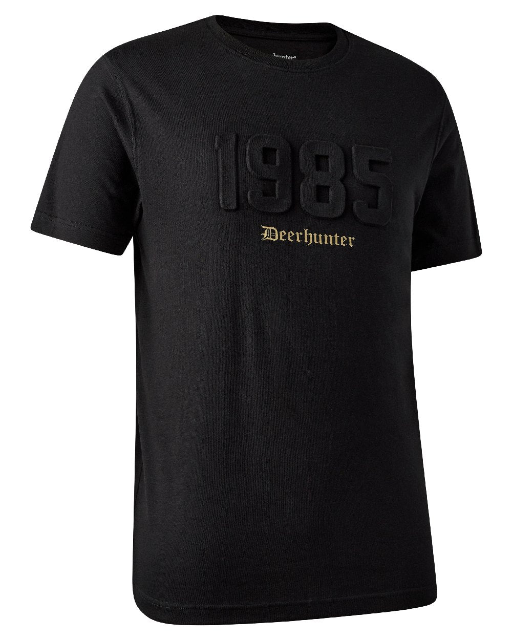 Black coloured Deerhunter Mens Jubilee T-Shirt on white background #colour_black