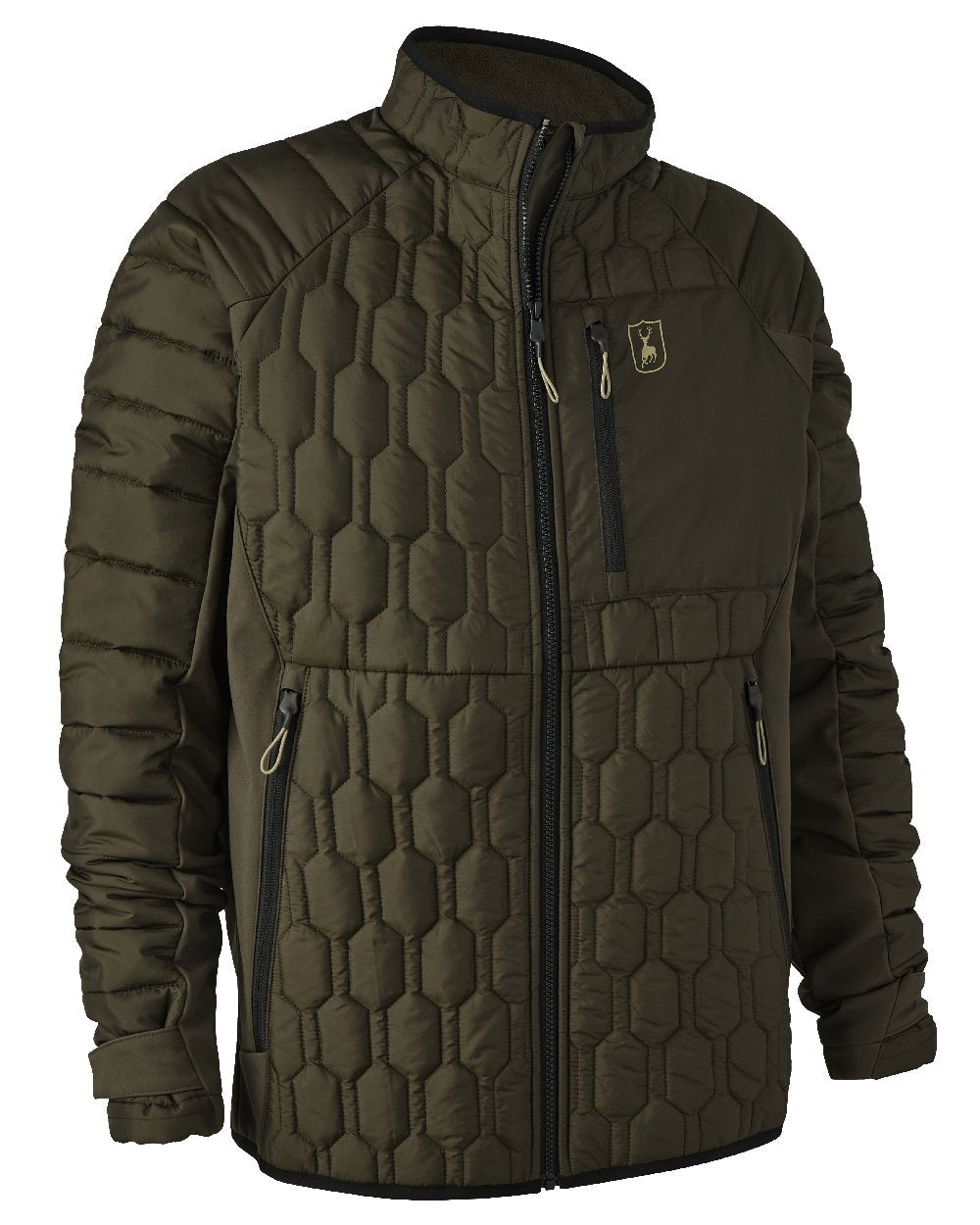 Forest Green coloured Deerhunter Mossdale Quilted Jacket on white background #colour_forest-green