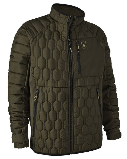 Forest Green coloured Deerhunter Mossdale Quilted Jacket on white background #colour_forest-green