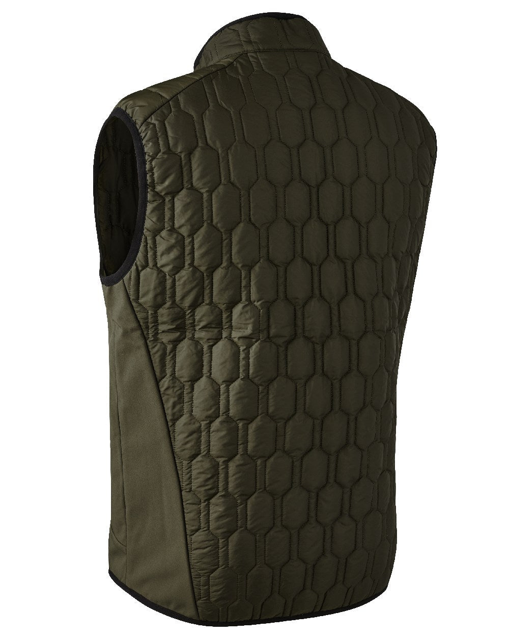 Forest Green coloured Deerhunter Mossdale Quilted Waistcoat on white background #colour_forest-green