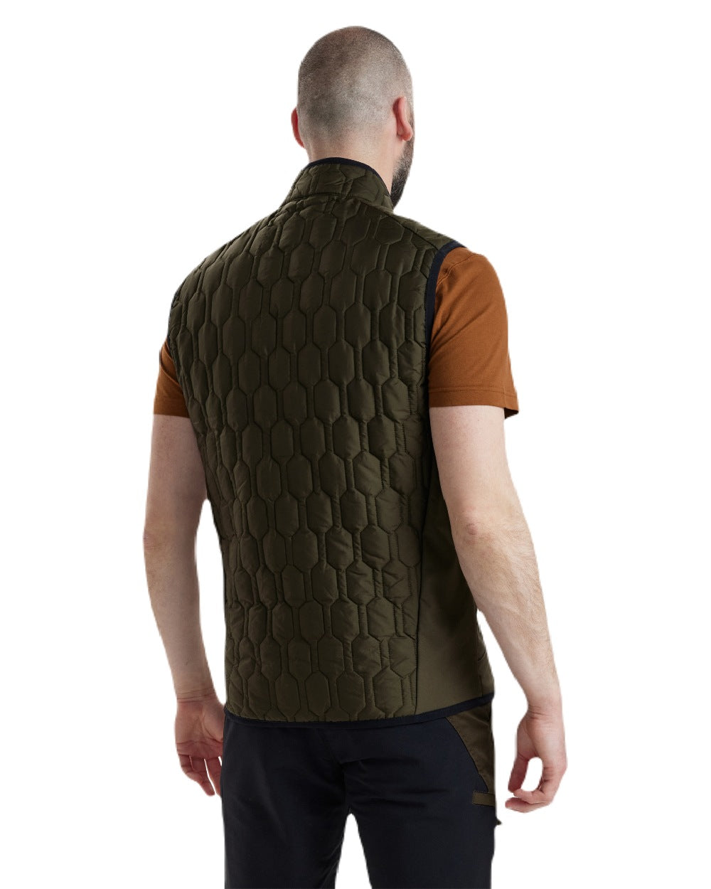 Forest Green coloured Deerhunter Mossdale Quilted Waistcoat on white background #colour_forest-green