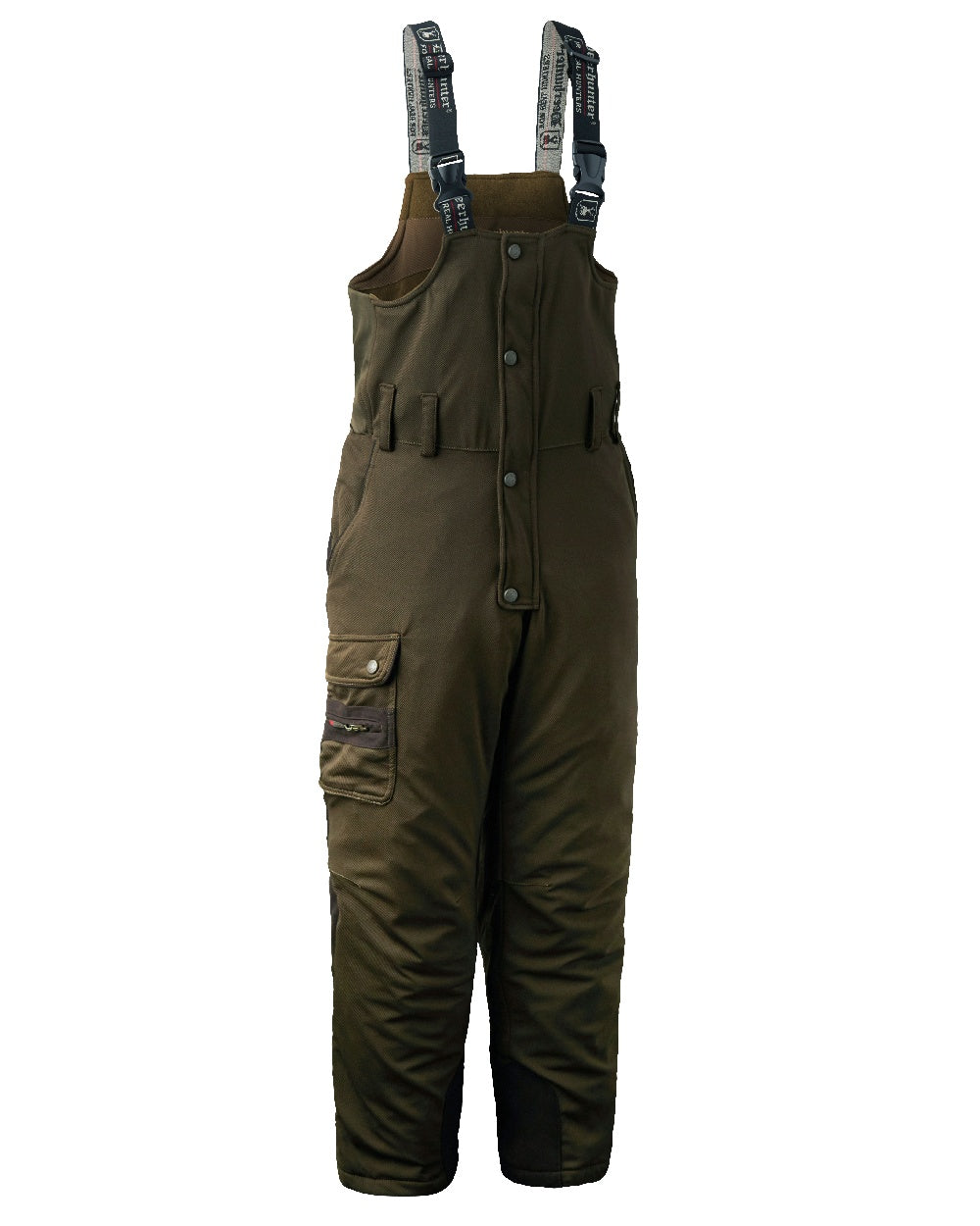Art Green coloured Deerhunter Muflon Bib Trousers on white background #colour_art-green