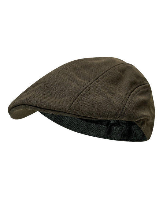Wood coloured Deerhunter Muflon Extreme Flat Cap on white background #colour_wood