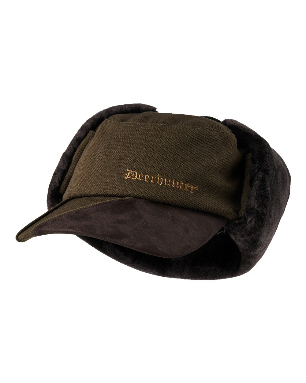 Art Green coloured Deerhunter Muflon Winter Hat on white background #colour_art-green