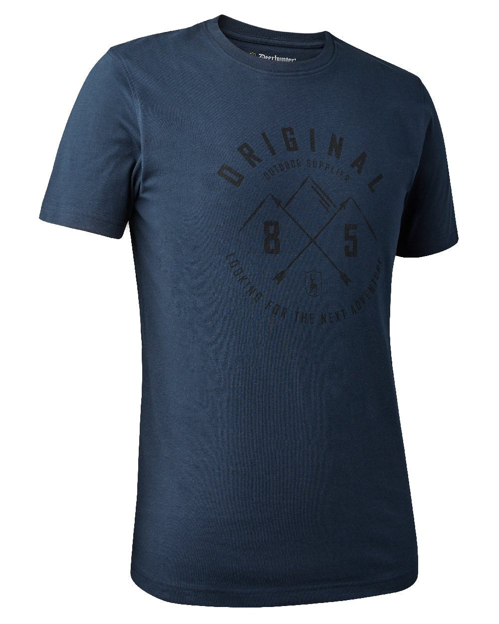 Dark Blue coloured Deerhunter Nolan T-Shirt on white background #colour_dark-blue