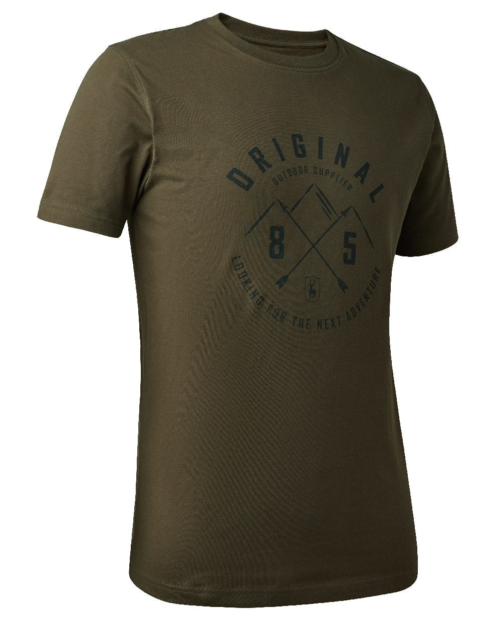 Deep Green coloured Deerhunter Nolan T-Shirt on white background #colour_deep-green