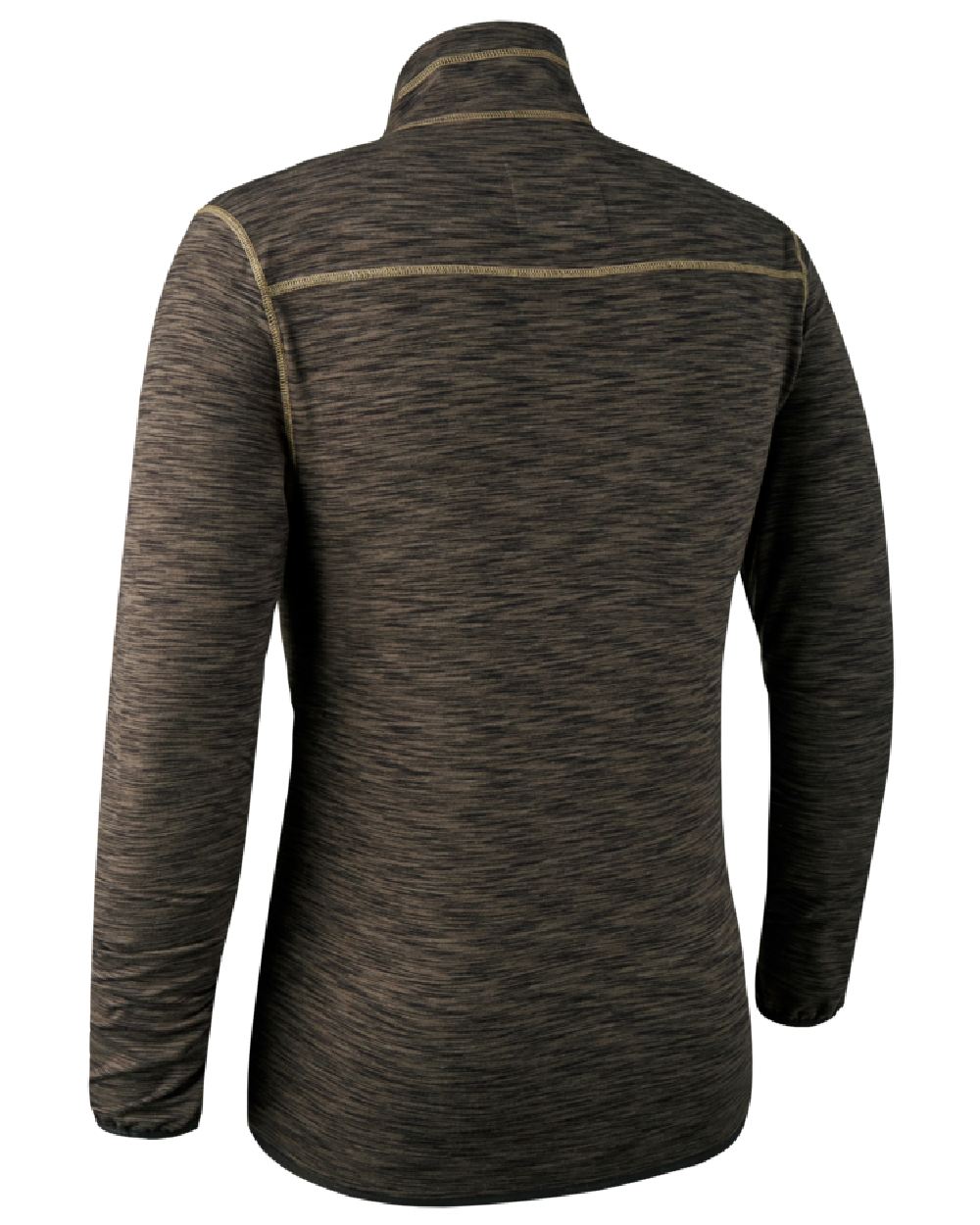 Brown Melange coloured Deerhunter Norden Fleece Jacket on white background #colour_brown-melange