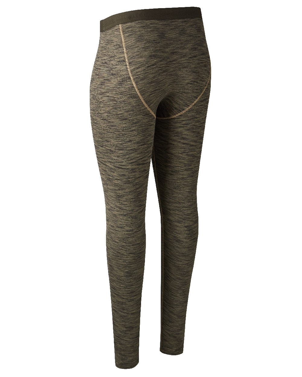 Brown Melange coloured Deerhunter Norden Insulated Long Johns on white background #colour_brown-melange