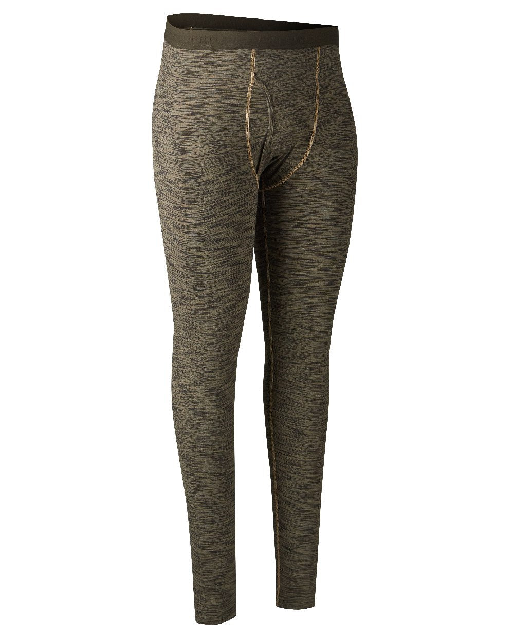 Brown Melange coloured Deerhunter Norden Insulated Long Johns on white background #colour_brown-melange