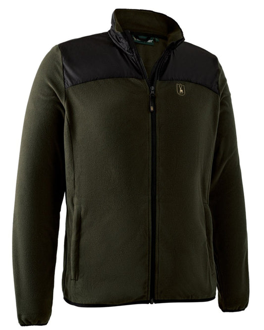 Rifle Green coloured Deerhunter Northward Fleece Jacket on white background #colour_rifle-green