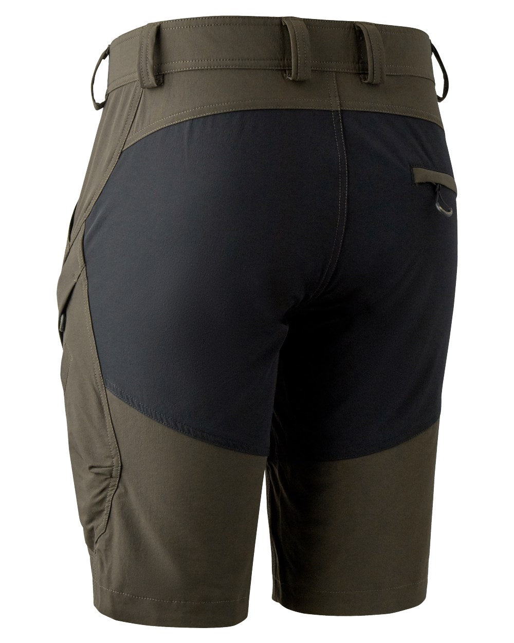 Bark Green coloured Deerhunter Northward Shorts on white background #colour_bark-green
