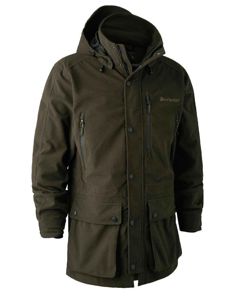 Peat Coloured Deerhunter PRO Gamekeeper Jacket on white background #colour_peat