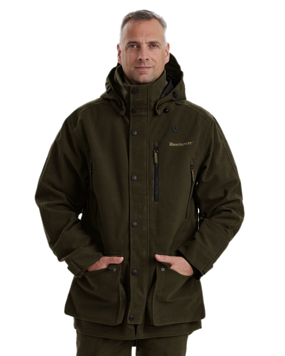 Peat Coloured Deerhunter PRO Gamekeeper Jacket on white background #colour_peat