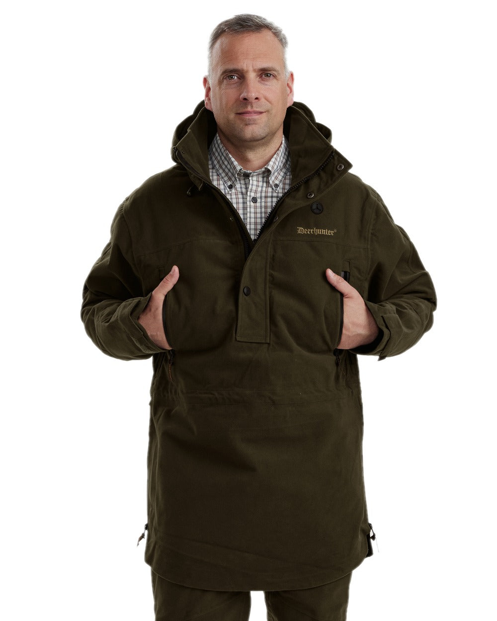 Peat Coloured Deerhunter PRO Gamekeeper Smock on white background #colour_peat