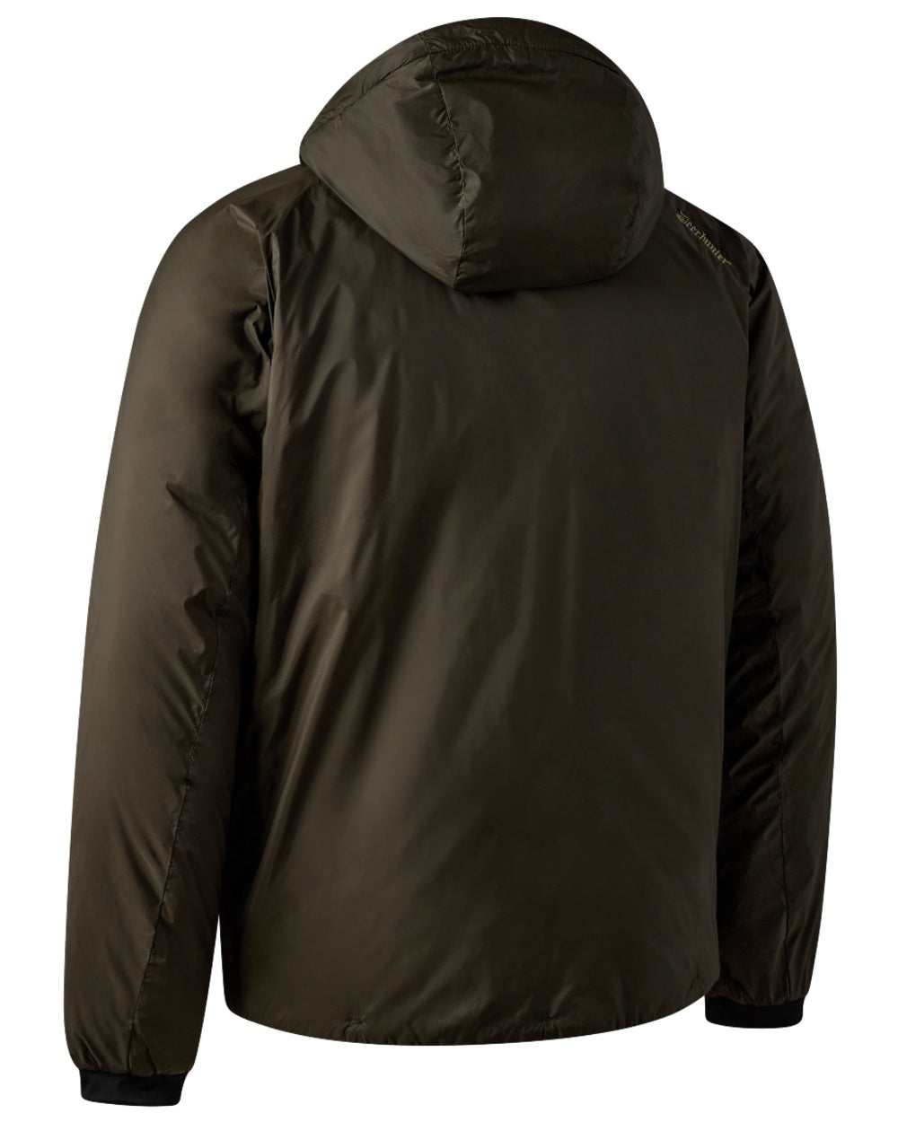 Deep Green Art Green coloured Deerhunter Packable Jacket on white background #colour_deep-green-art-green