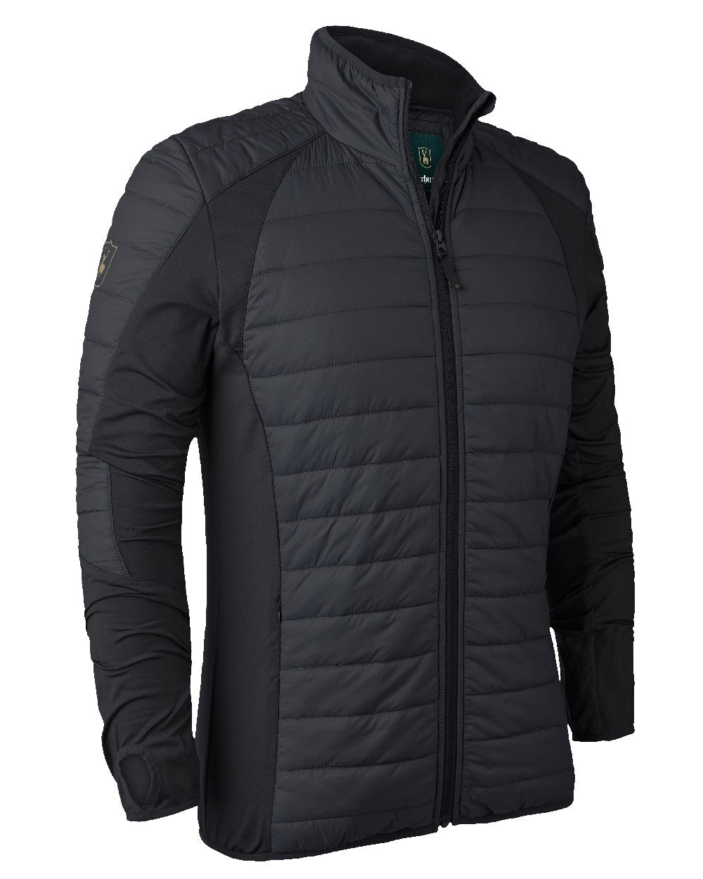 Black coloured Deerhunter Pine Padded Inner Jacket on white background #colour_black