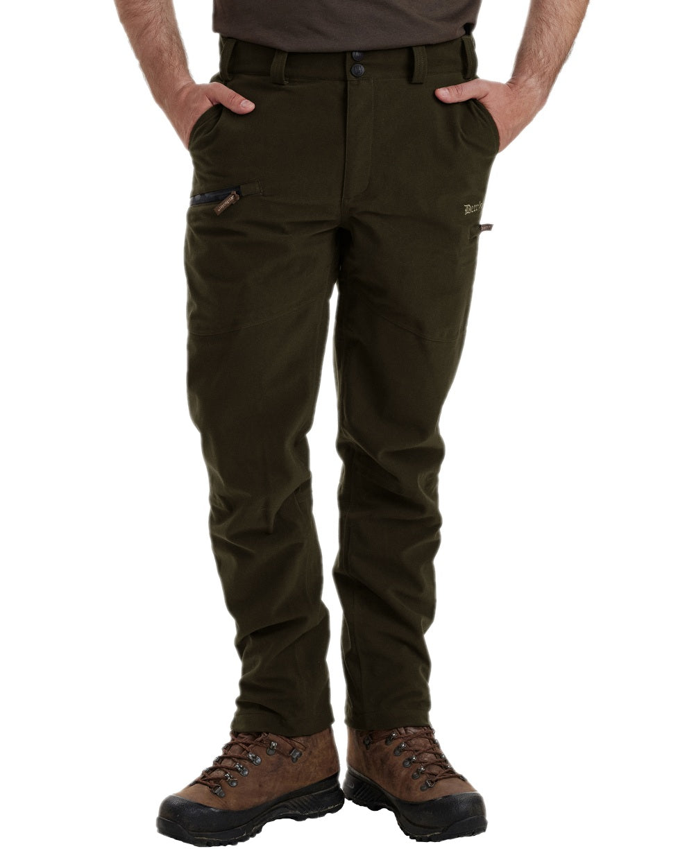 Peat Coloured Deerhunter Pro Gamekeeper Boot Trousers on white background #colour_peat