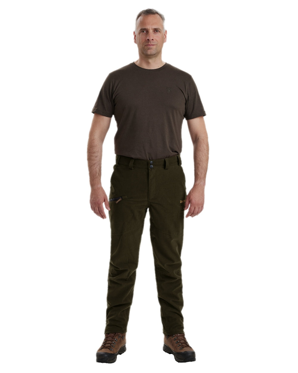 Peat Coloured Deerhunter Pro Gamekeeper Boot Trousers on white background #colour_peat