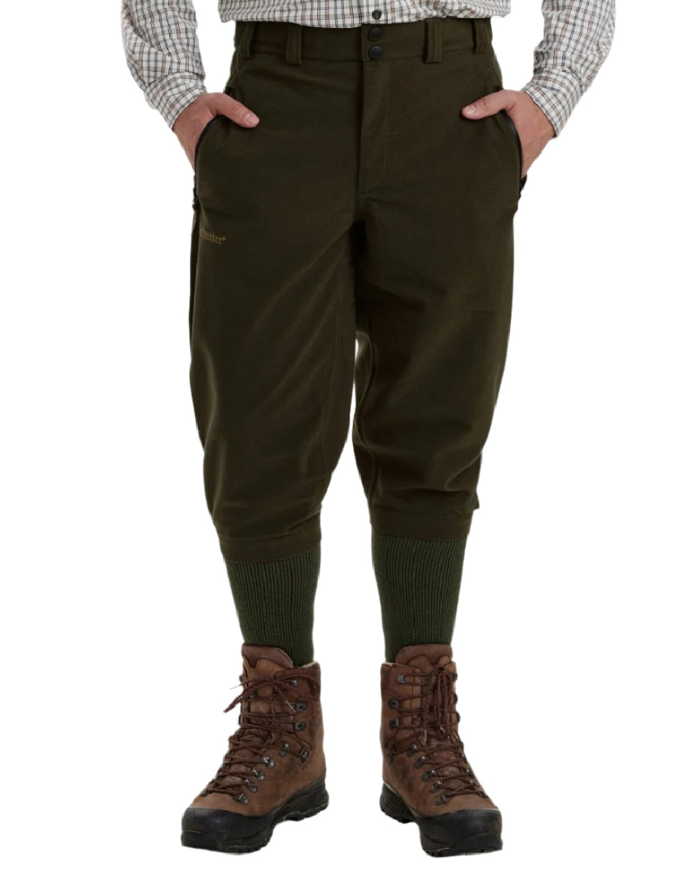 Peat coloured Deerhunter Pro Gamekeeper Breeks on white background #colour_peat