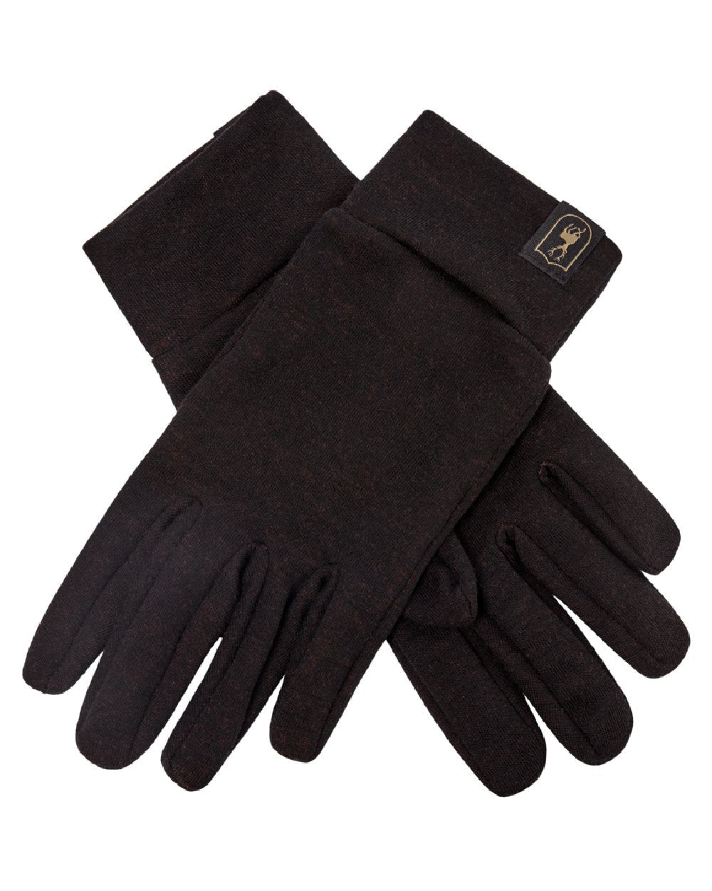 Black Oak coloured Deerhunter Quinn Merino Gloves on white background #colour_black-oak