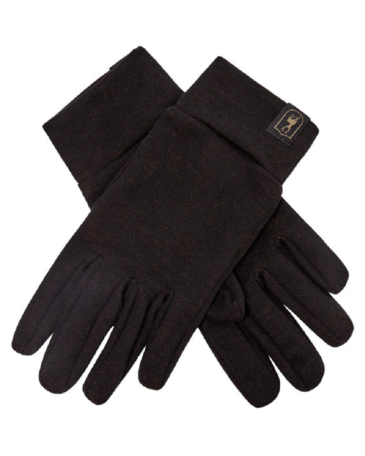 Black Oak coloured Deerhunter Quinn Merino Gloves on white background #colour_black-oak